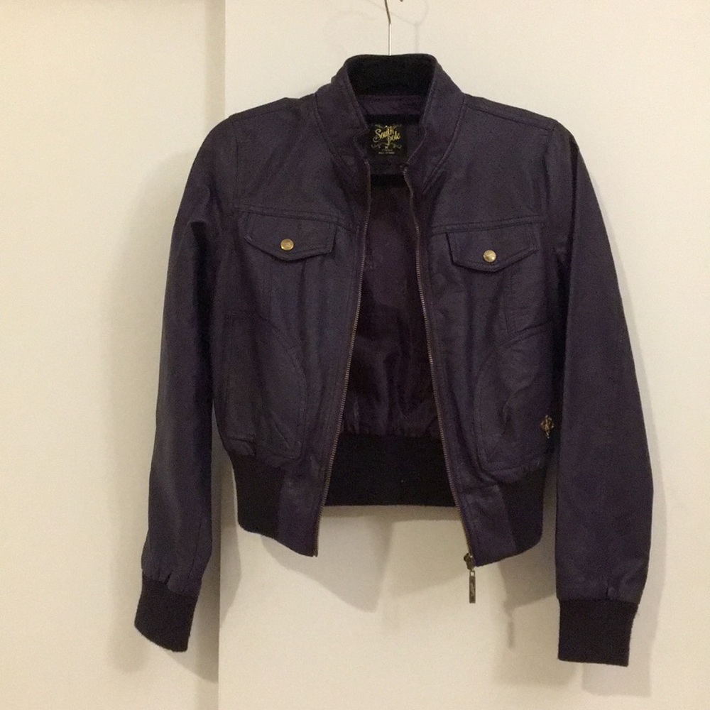 South Pole Purple Faux Leather Jacket
